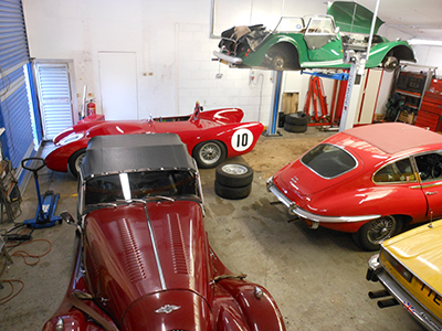 Classic cars in Track and Classic workshop